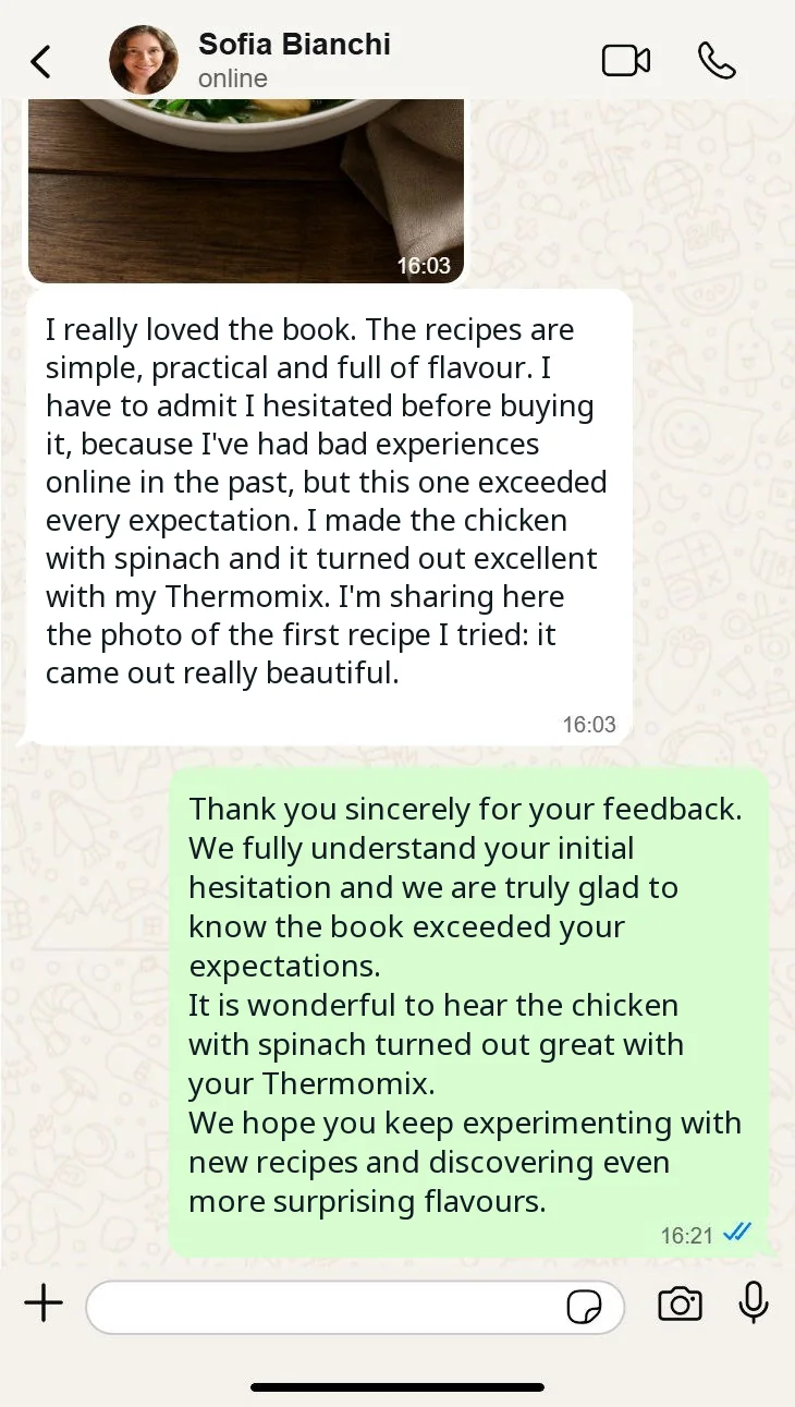Customer result review with the keto recipes for Thermomix